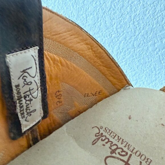 Rod Patrick Mens Cowboy Boots 12.5EE Perro Loco Brown Leather Western Square Toe - Picture 9 of 12